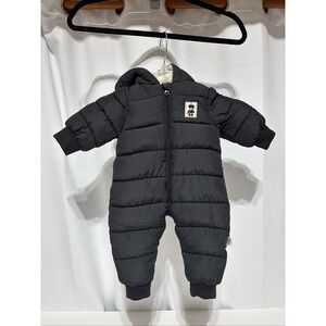 Baby/Toddler Black Puffer Snow Suit‎ No Size Measurements In Picture Fleece Ears